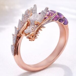 Dragon Crystal Statement Ring – Rose Gold & Silver