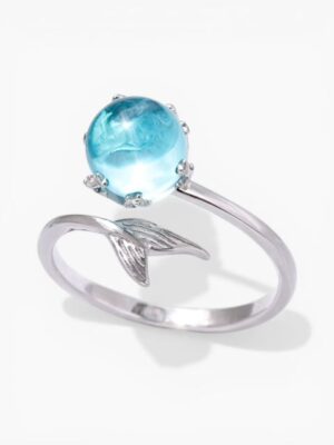 Mermaid Bubble Crystal Ring – Aqua Blue