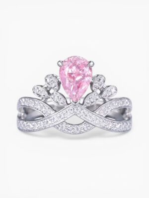 Royal Crown Crystal Ring – Blush Pink