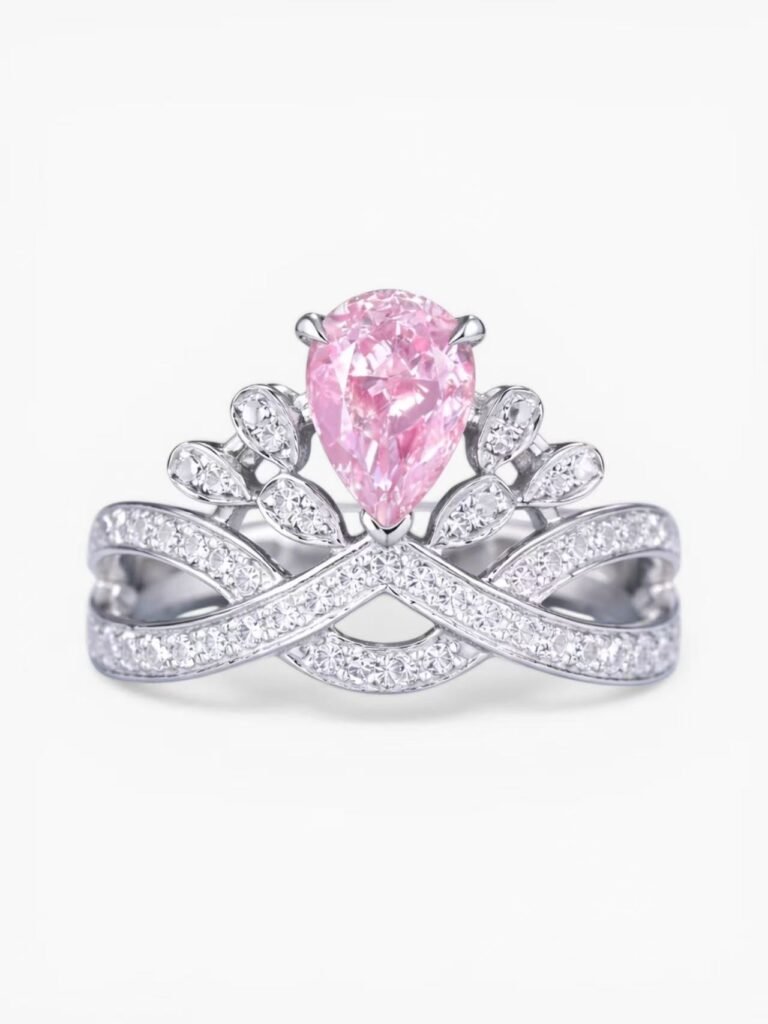 Royal Crown Crystal Ring – Blush Pink