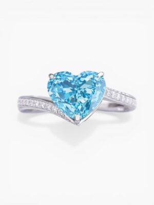 Heart Crystal Ring – Ocean Blue