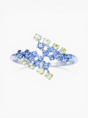 Starry Night Crystal Ring – Blue Gradient