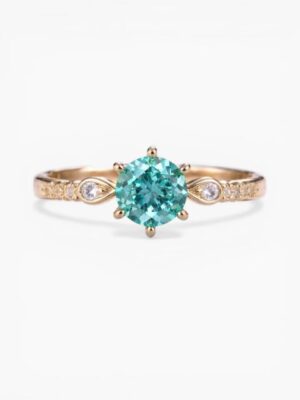 Ocean Glow Crystal Ring – Aqua Green