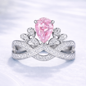 Royal Crown Crystal Ring – Blush Pink