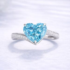 Heart Crystal Ring – Ocean Blue