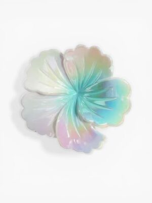 Iridescent Hibiscus Claw Clip – Mint Breeze