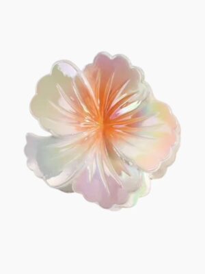 Iridescent Hibiscus Claw Clip – Apricot Glow