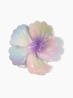 Iridescent Hibiscus Claw Clip – Lavender Dream