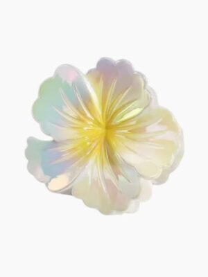 Iridescent Hibiscus Claw Clip – Golden Glow