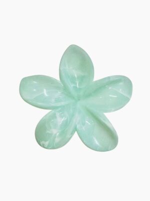 Pearl Frangipani Claw Clip – Soft Mint
