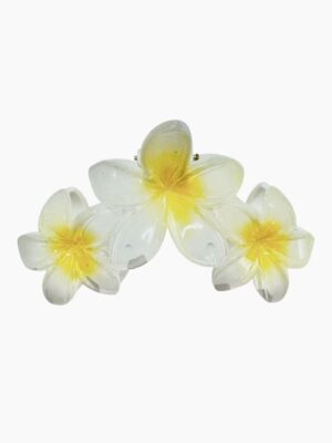 Pearl Frangipani Claw Clip – Golden Bloom