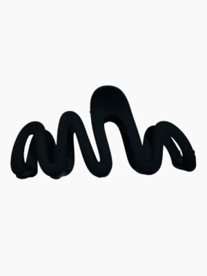 Wave Flow Claw Clip – Matte Black
