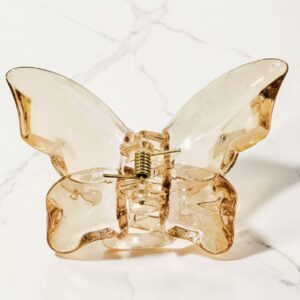 Iridescent Butterfly Claw Clip – Honey Amber