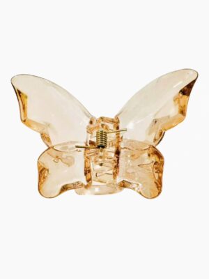 Iridescent Butterfly Claw Clip – Honey Amber