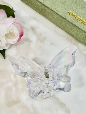 Iridescent Butterfly Claw Clip – Crystal Clear