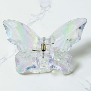 Iridescent Butterfly Claw Clip – Crystal Clear