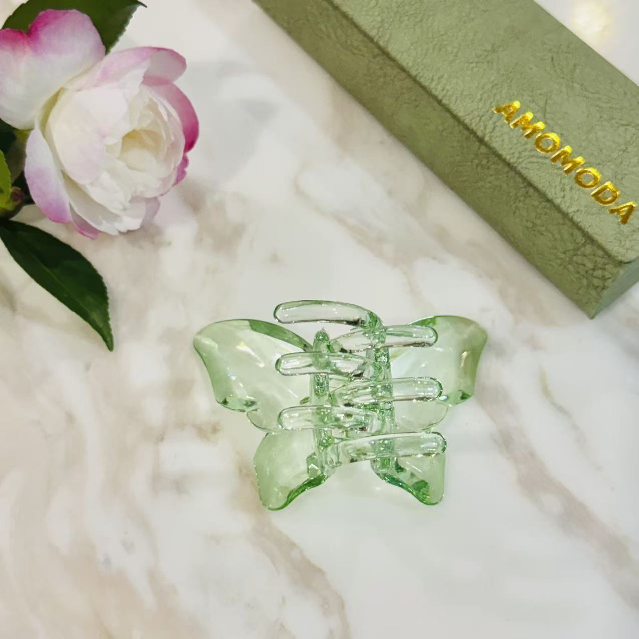 Iridescent Butterfly Claw Clip – Fresh Green