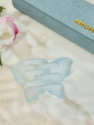 Frosted Butterfly Claw Clip – Soft Blue