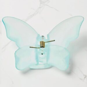 Frosted Butterfly Claw Clip – Soft Blue