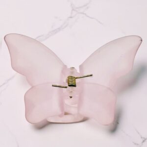 Frosted Butterfly Claw Clip – Soft Pink