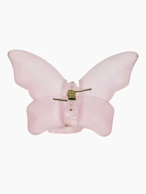 Frosted Butterfly Claw Clip – Soft Pink