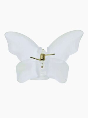 Frosted Butterfly Claw Clip – Soft White