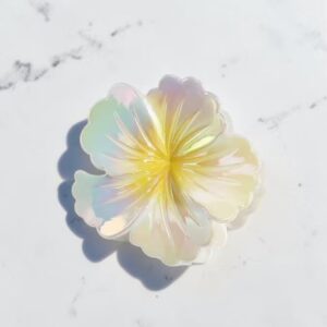 Iridescent Hibiscus Claw Clip – Golden Glow