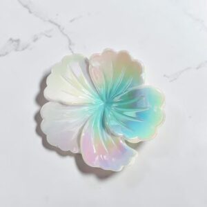 Iridescent Hibiscus Claw Clip – Mint Breeze