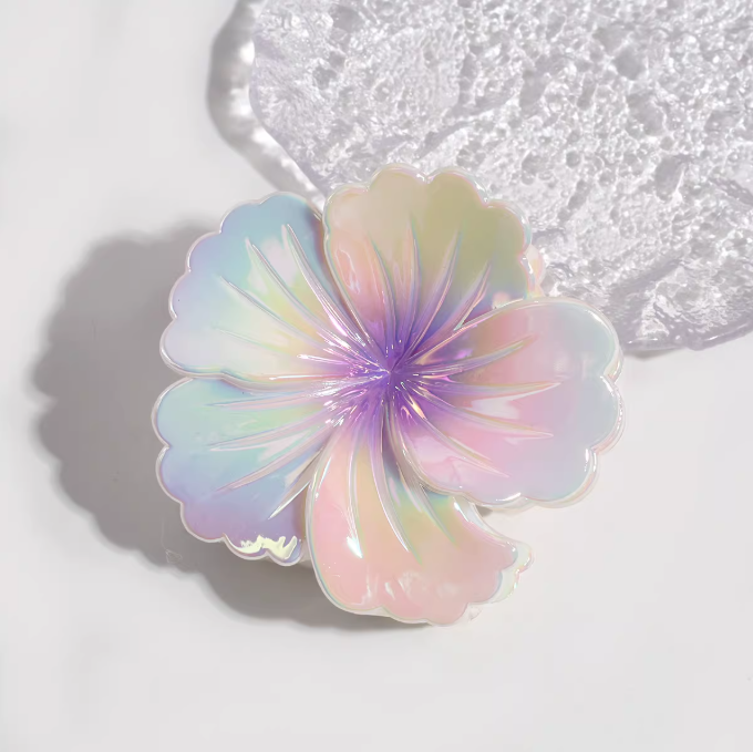 Iridescent Hibiscus Claw Clip – Lavender Dream - Image 4