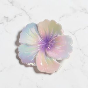 Iridescent Hibiscus Claw Clip – Lavender Dream