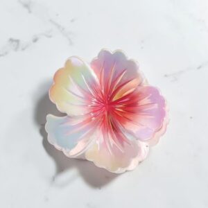 Sunset coral hibiscus claw clip