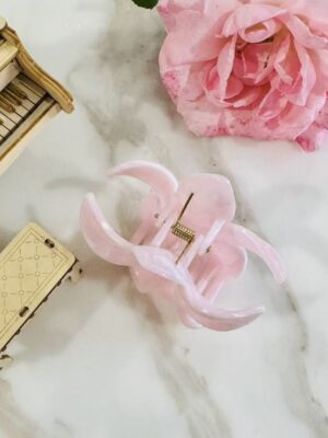 Pearl Frangipani Claw Clip – Blush Petal