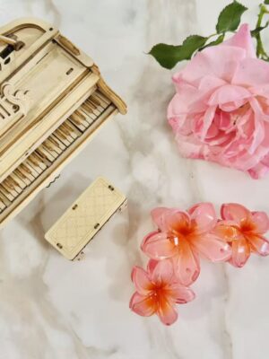 Pearl Frangipani Claw Clip – Sunset Bloom