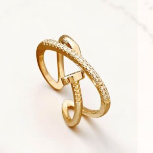 Gold nail wrap ring
