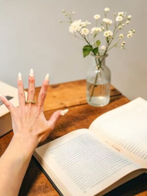 Textured Interwoven Ring – Gold Tone