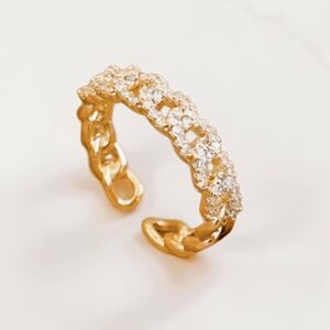 Textured Interwoven Ring – Gold Tone
