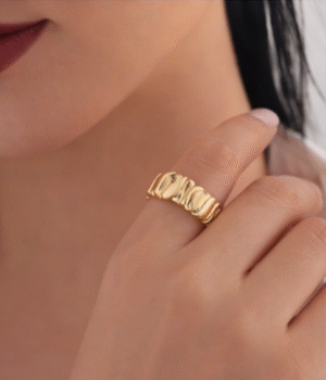 Textured Sculpt Ring – Gold / Silver Tone