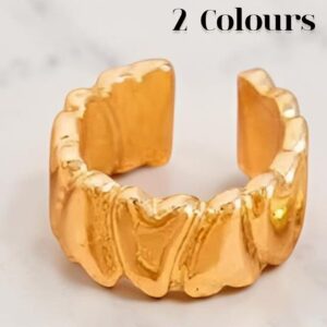 Textured Sculpt Ring – Gold / Silver Tone