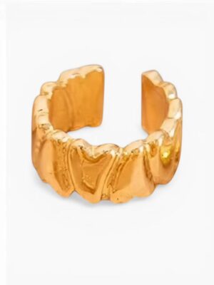 Textured Sculpt Ring – Gold / Silver Tone