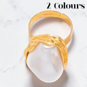 Baroque Pearl Statement Ring – Gold / Silver Tone