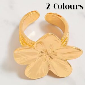 Flower Statement Ring – Gold / Silver Tone