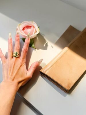 Emerald Accent Layered Ring – Gold Tone