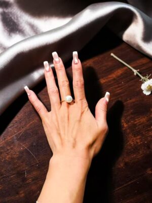 Classic Pearl Open Ring – Gold Tone
