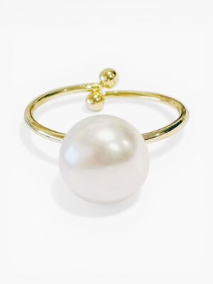 Classic Pearl Open Ring – Gold Tone