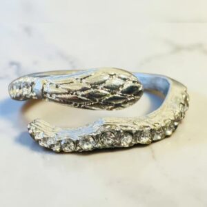 Sculpted Snake Ring – Gold / Silver Tone - Silver Tone
