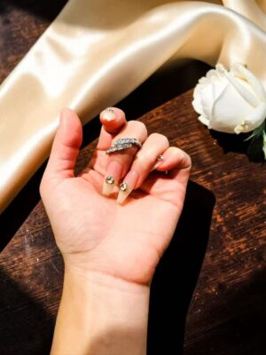 Sparkle Snake Wrap Ring – Silver Tone