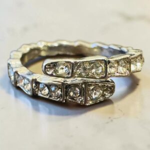 Sparkle Snake Wrap Ring – Silver Tone