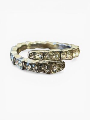 Sparkle Snake Wrap Ring – Silver Tone