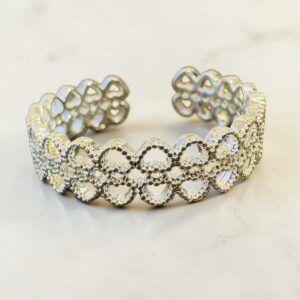Lace Detail Ring – Silver Tone