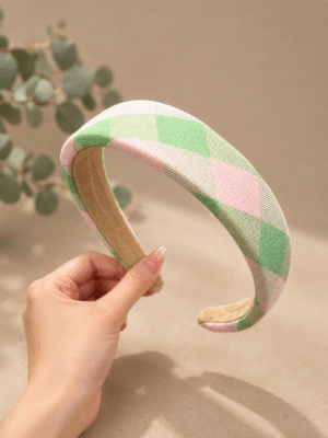 Pastel plaid padded headband